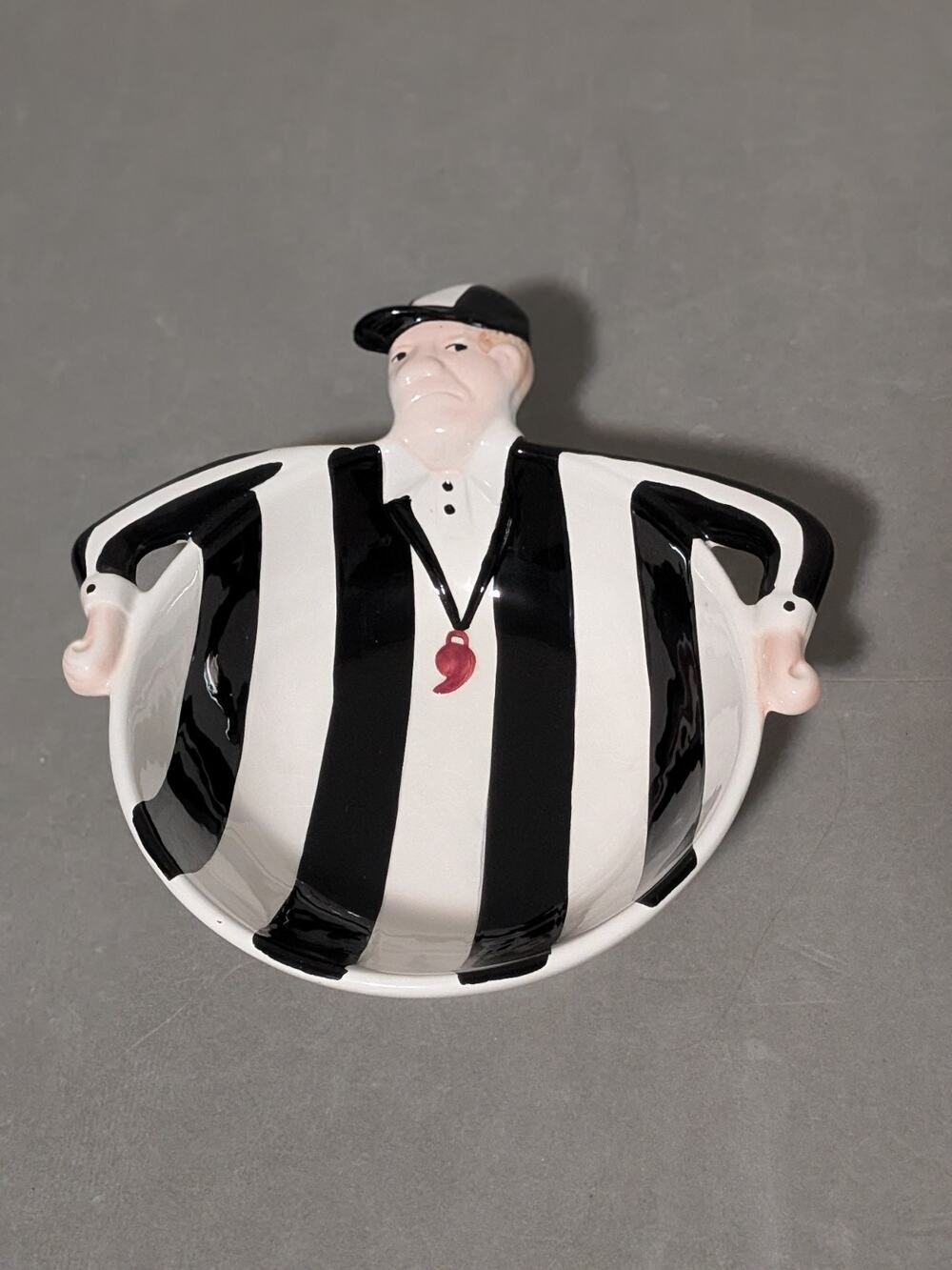 Rare 1993 Omnibus Ceramic Football Umpire Candy Bowl - Fitz & Floyd Collectible